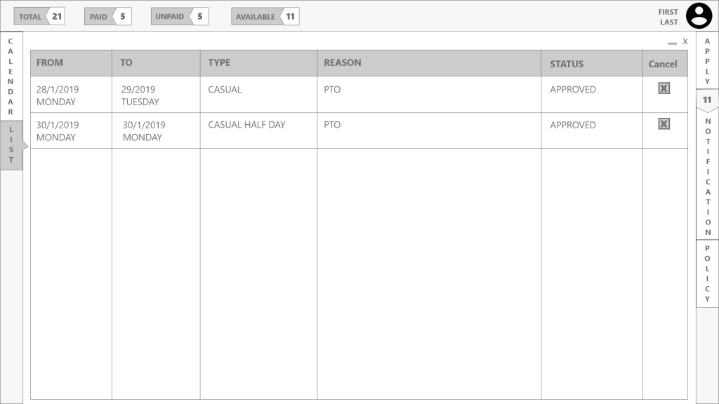 Leave Tracking Use Case II
